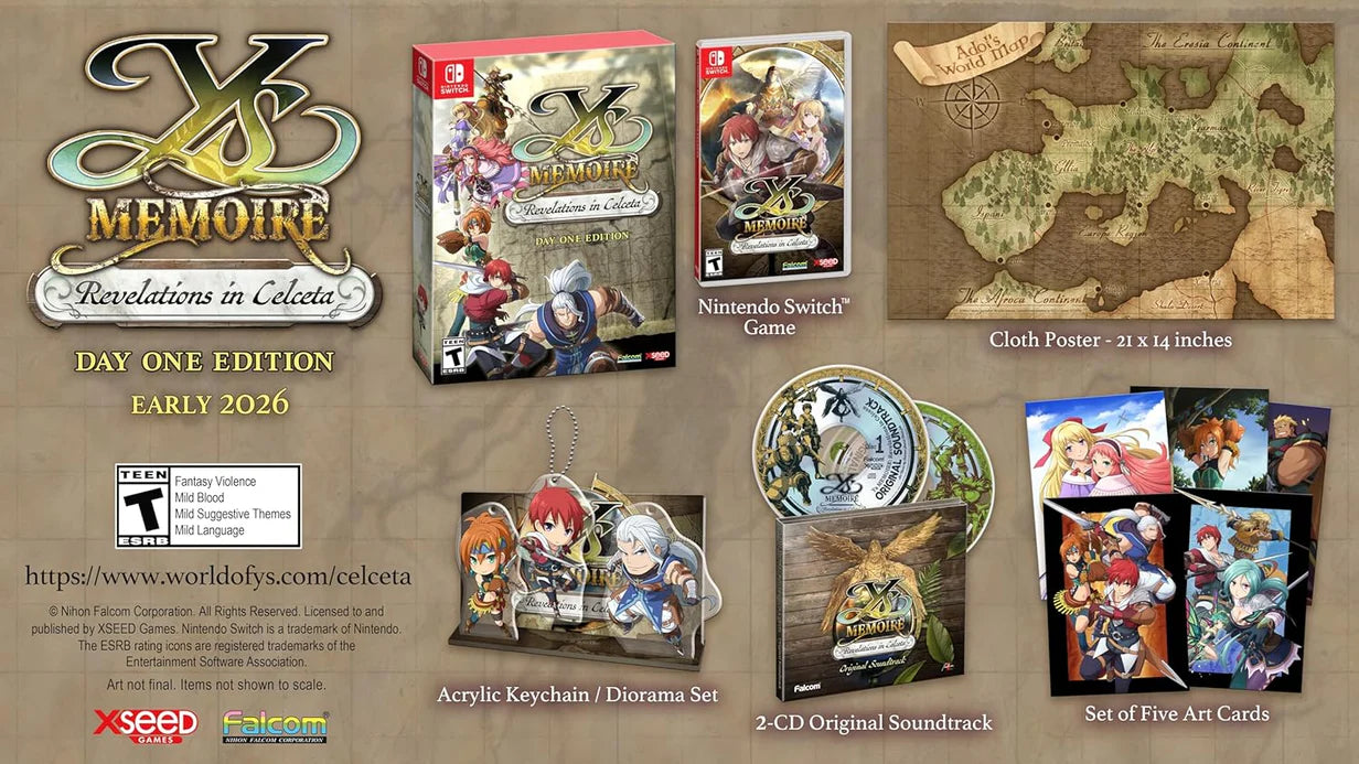 Ys Memoire Revelations in Celceta Day 1 Edition - Nintendo Switch (PRE-ORDER)