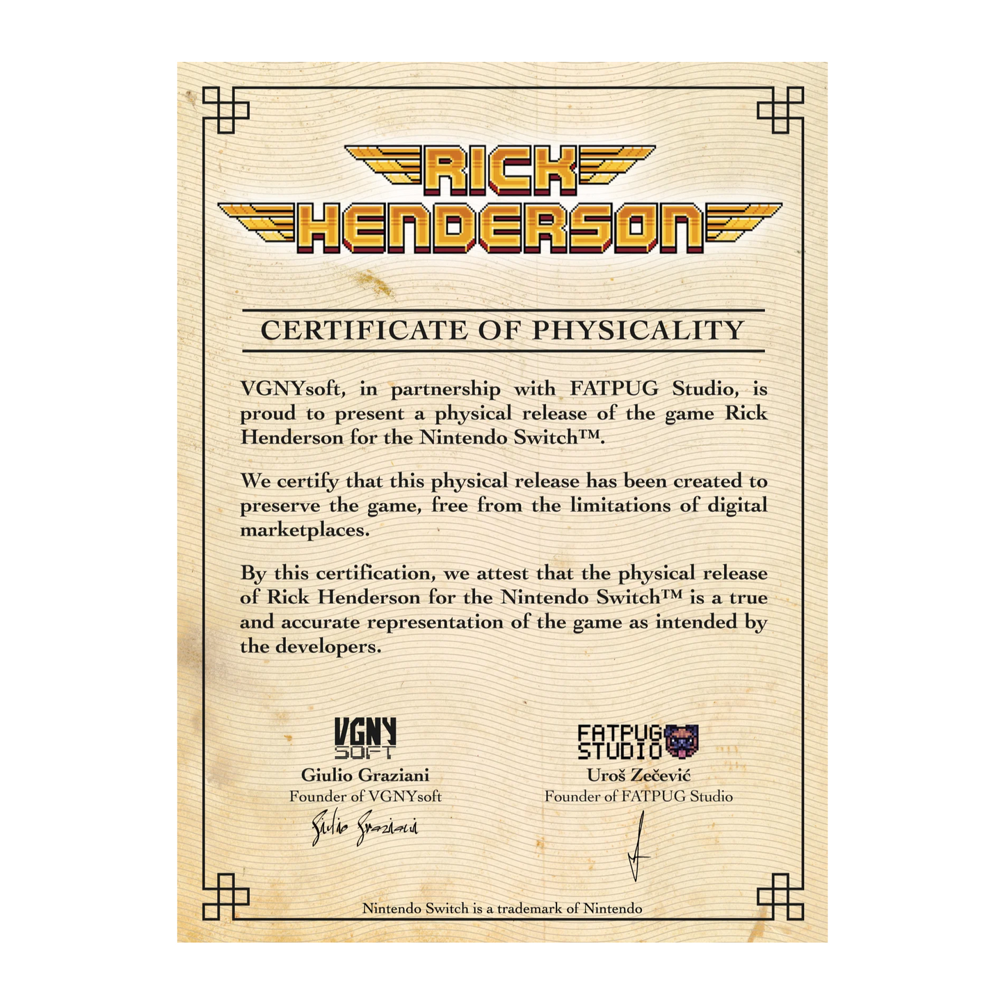 Rick Henderson - Nintendo Switch