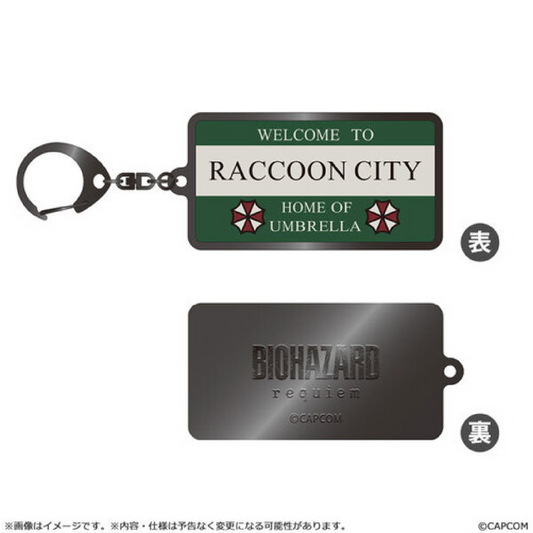 Resident Evil: Requiem - Metal Keychain - Raccoon City Welcome Sign (PRE-ORDER)