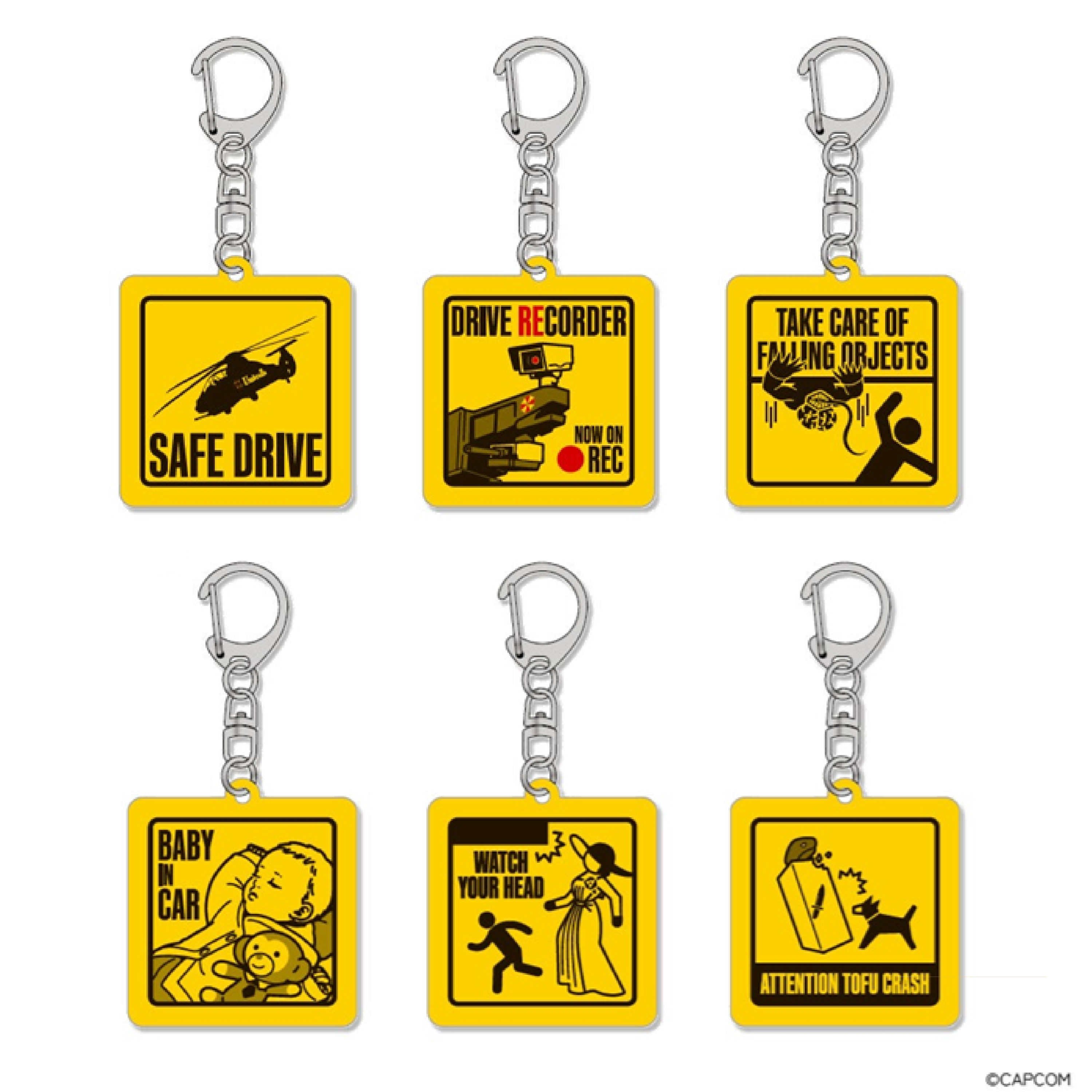 Resident Evil (Biohazard) - Warning Sign Keychain (Random Single ...