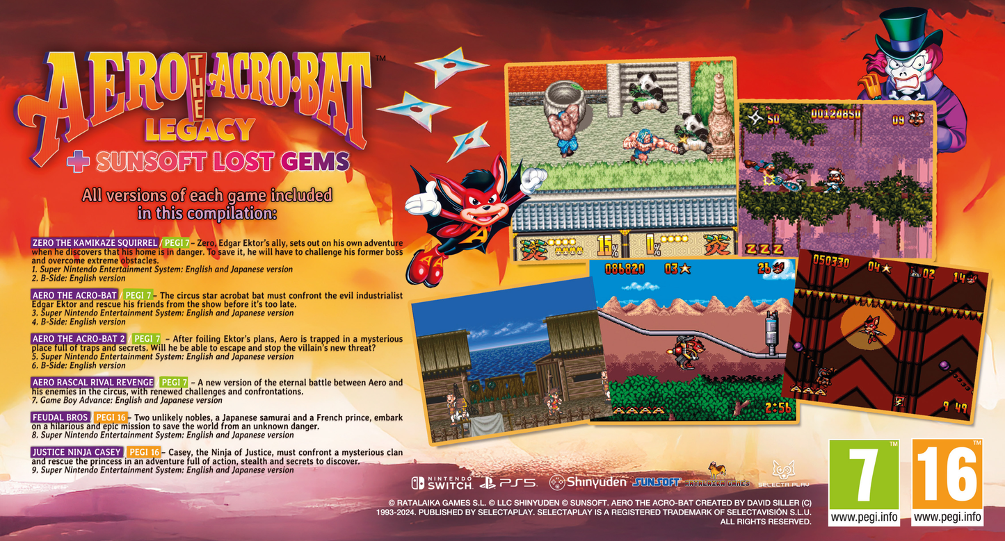 Aero The Acro-Bat Legacy + Sunsoft Lost Gems [EU Import] - Nintendo Switch (PRE-ORDER)