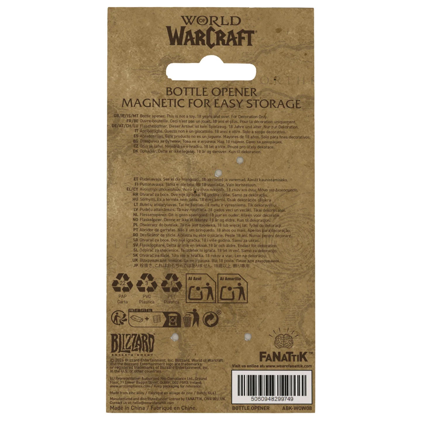 World of Warcraft - Icon of Blood Bottle Opener (PRE-ORDER)