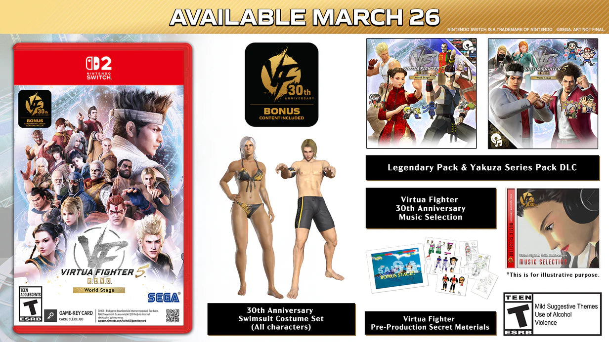 Virtua Fighter 5 R.E.V.O. World Stage 30th Anniversary Edition [Game-Key Card] - Nintendo Switch 2 (PRE-ORDER)